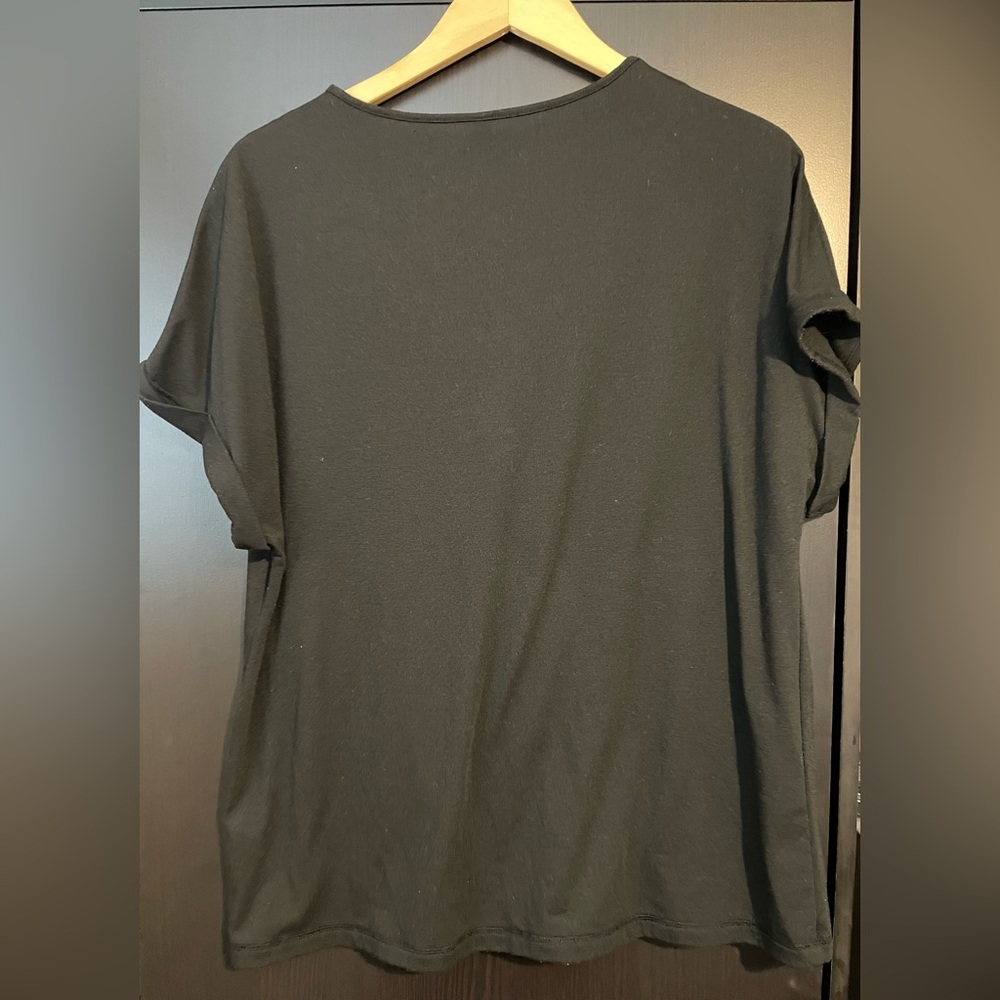 Black V-Neck Women's Top - Picture 2 of 4